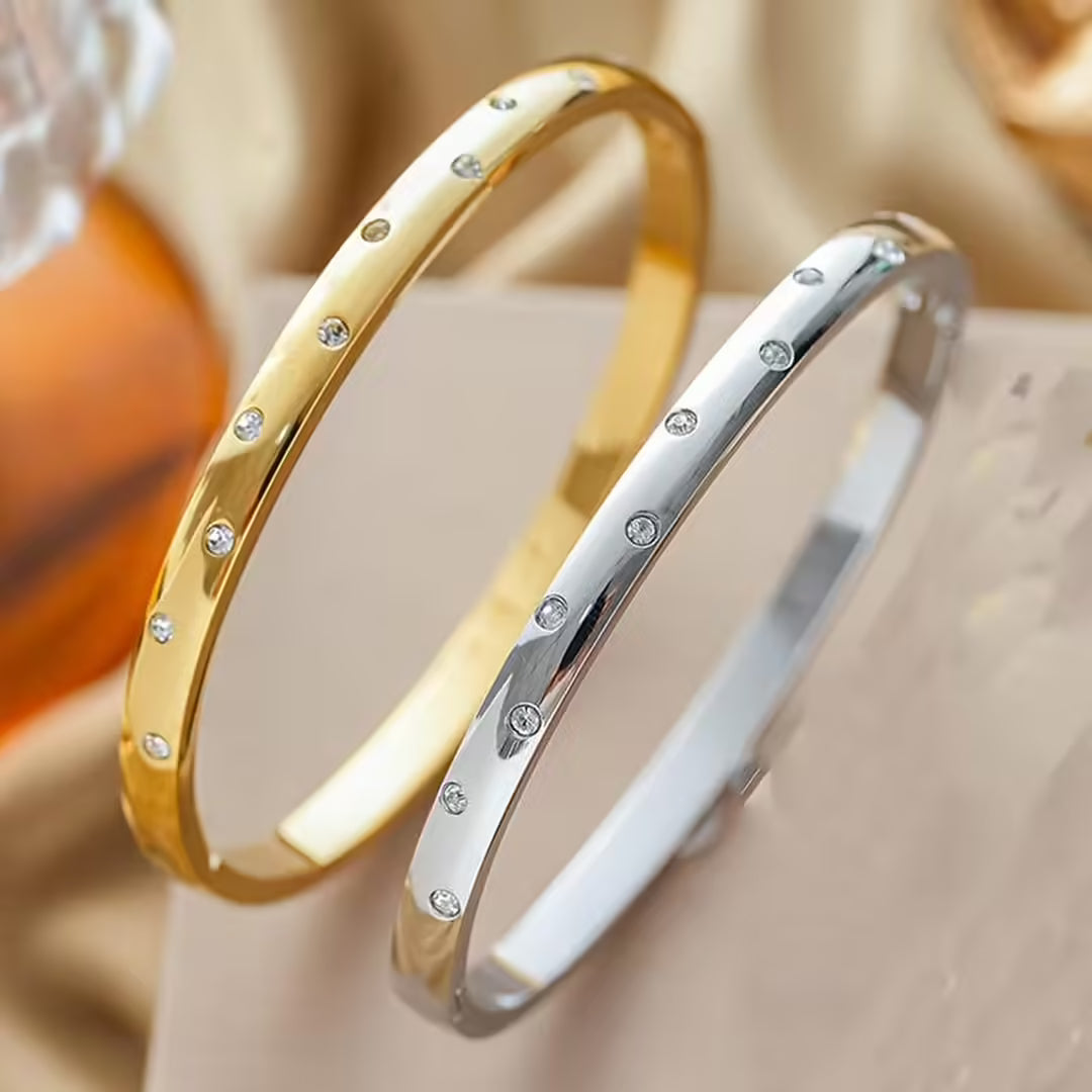 Myrtle - Stone Dot Bangle Bracelet