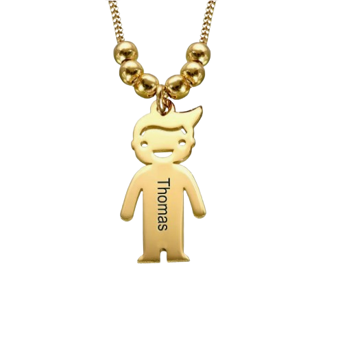 Caitlin - Mom Necklace with Engraved Kid Charms