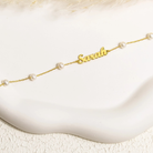 Maggie - Name Bracelet with Pearl Style Beads