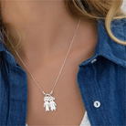 Caitlin - Mom Necklace with Engraved Kid Charms