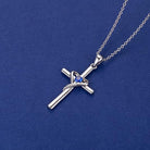 Adele - Blue Heart Cross Necklace