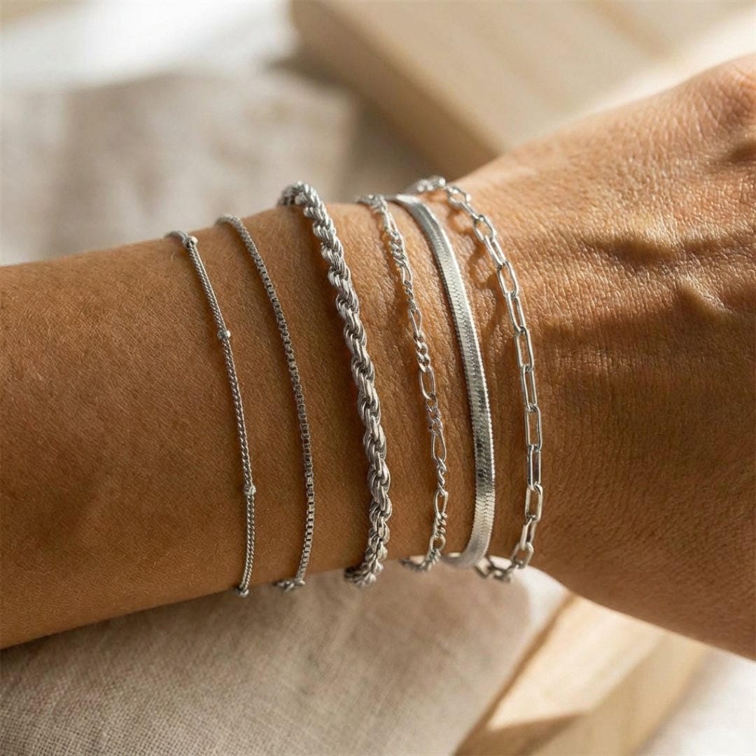 Angela - Six Piece Chain Bracelet Set