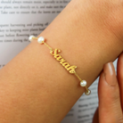 Maggie - Name Bracelet with Pearl Style Beads