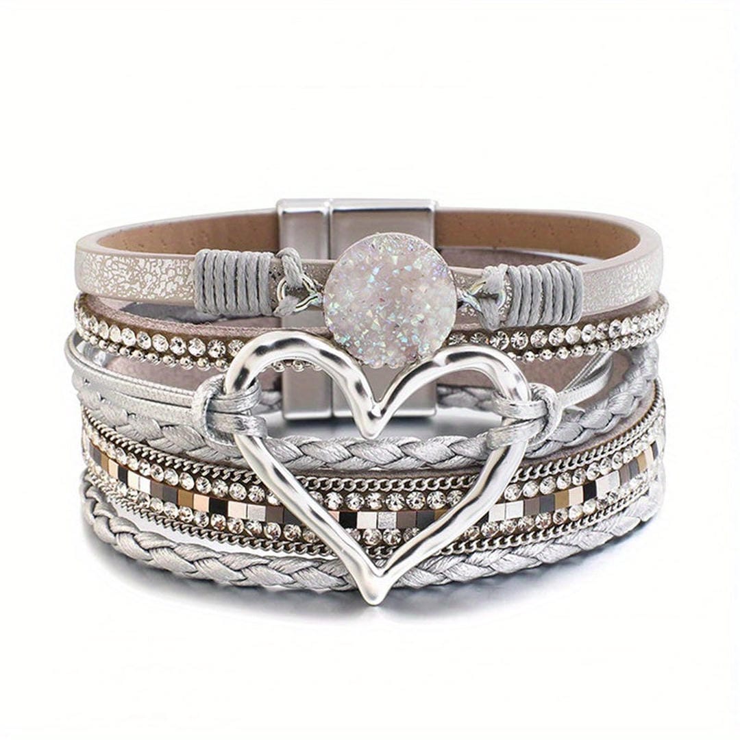 Marilyn - Layered Cord Heart Bracelet