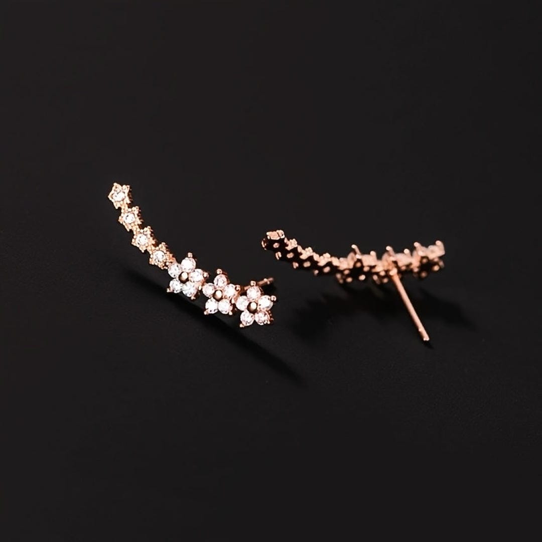 Ilse - Flower Cluster Climber Earrings