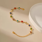 Helen - Rainbow Heart Stone Bracelet