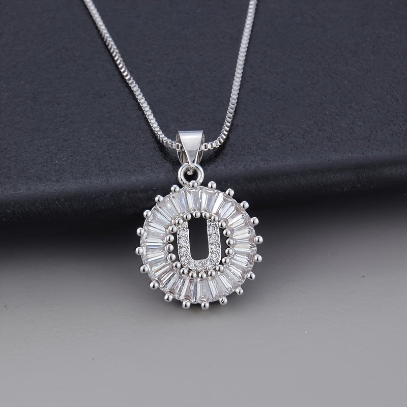 Joyce - Round Initial Pendant Necklace