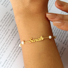 Maggie - Name Bracelet with Pearl Style Beads