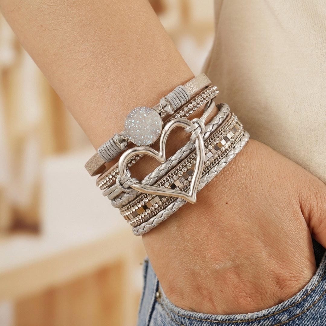 Marilyn - Layered Cord Heart Bracelet