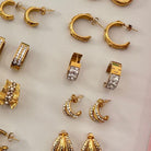 Janice - Gold Pave Hoop Earrings