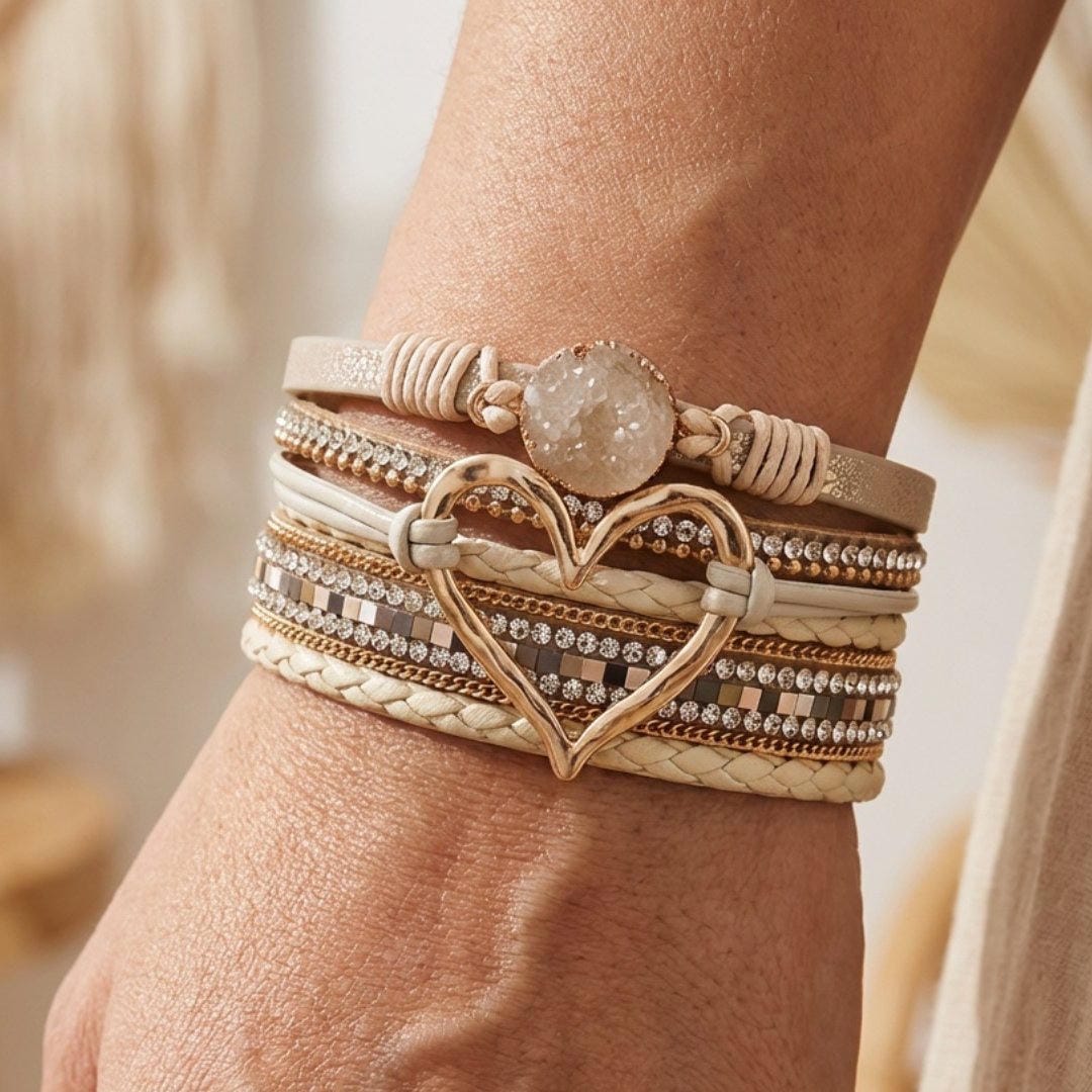 Marilyn - Layered Cord Heart Bracelet