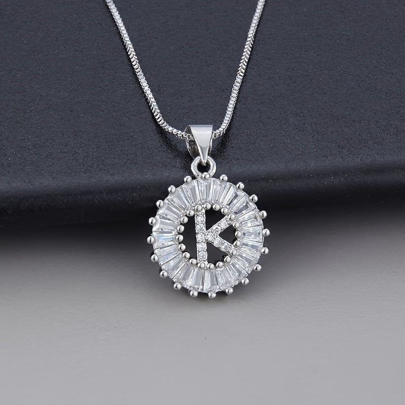 Joyce - Round Initial Pendant Necklace