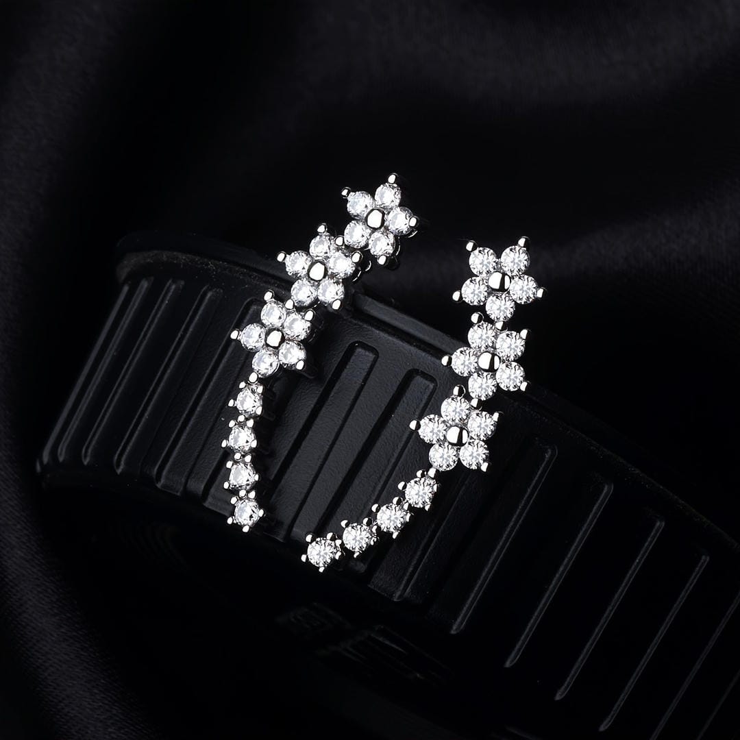 Ilse - Flower Cluster Climber Earrings