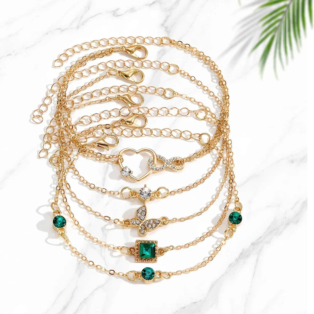 Roxanne - Five Piece Charm Bracelet Set