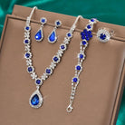 Lara - Teardrop Stone Necklace, Earrings and Bracelet Set