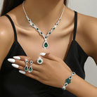 Lara - Teardrop Stone Necklace, Earrings and Bracelet Set