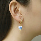 Allegra - Blue and White Heart Hoop Earrings