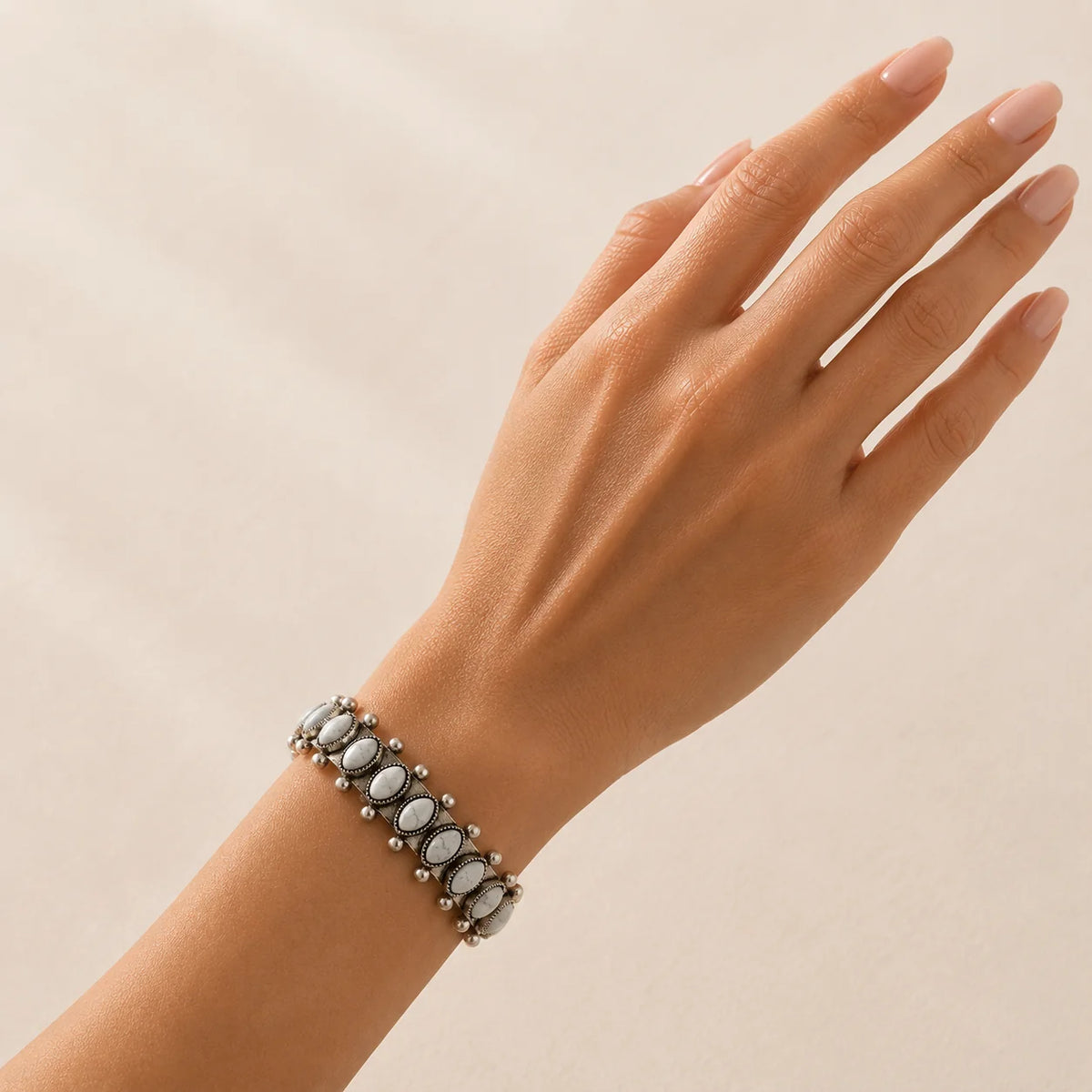 Philippa - Turquoise Blue Stone Stretch Bracelet