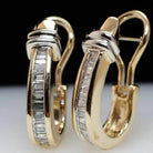 Erin - Gold Channel Stone Hoop Earrings