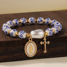 Adrienne - Blue Ceramic Bead Charm Bracelet
