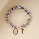 Adrienne - Blue Ceramic Bead Charm Bracelet