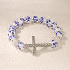 Adrienne - Blue Ceramic Bead Charm Bracelet