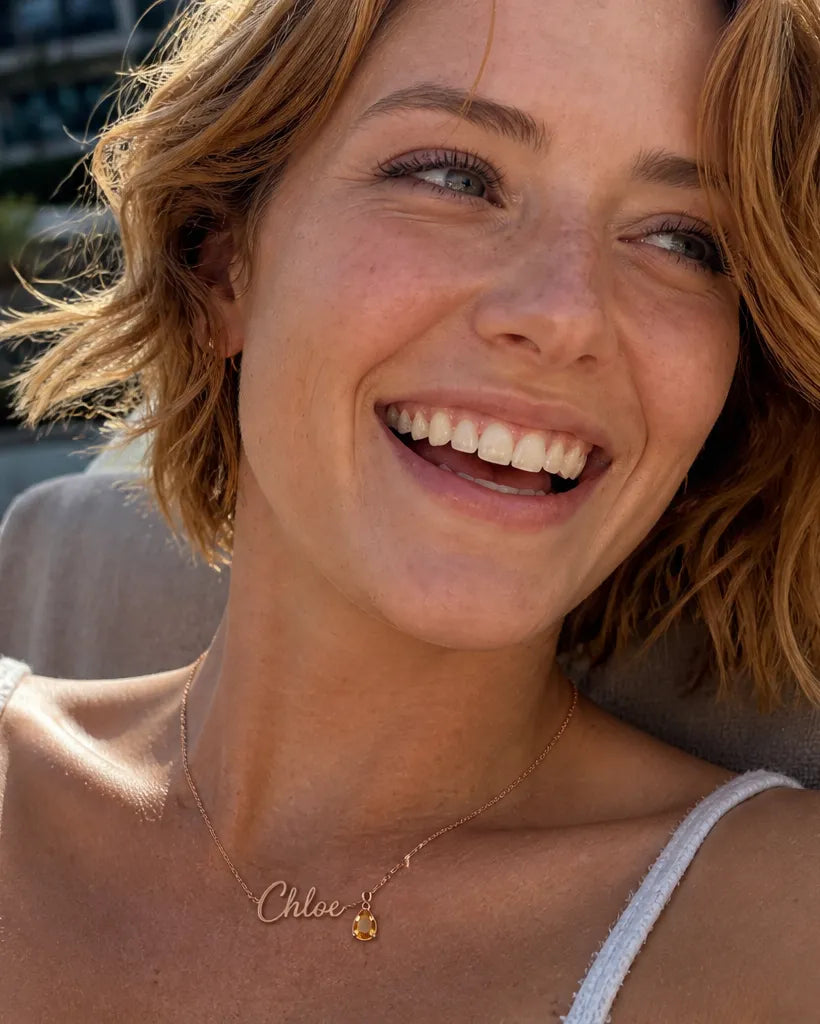 Mia - Name Necklace with Birthstone