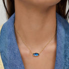 Loretta - Oval Blue Stone Necklace