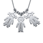 Caitlin - Mom Necklace with Engraved Kid Charms