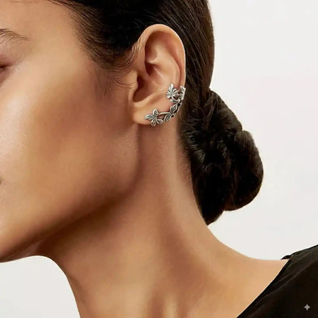 Rachel - Silver Leaf Earrings