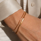 Nicole - Engraved Bar Bracelet with Curb Chain