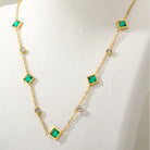 Ramona - Green Stone Station Necklace