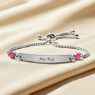 Beth - Engraved Bar Bracelet with Birthstones