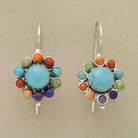 Isabel - Blue Accent Gold Hoop Earrings