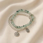 Tina - Double Layer Green Bead Bracelet