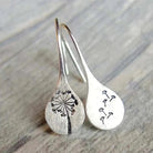Leah - Silver Flower Drop Earrings