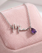 Mia - Name Necklace with Birthstone