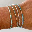 Jill - Turquoise Blue Seed Bead Bracelet Set