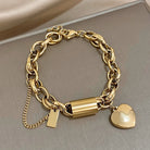 Ginger - Chunky Heart Charm Link Bracelet