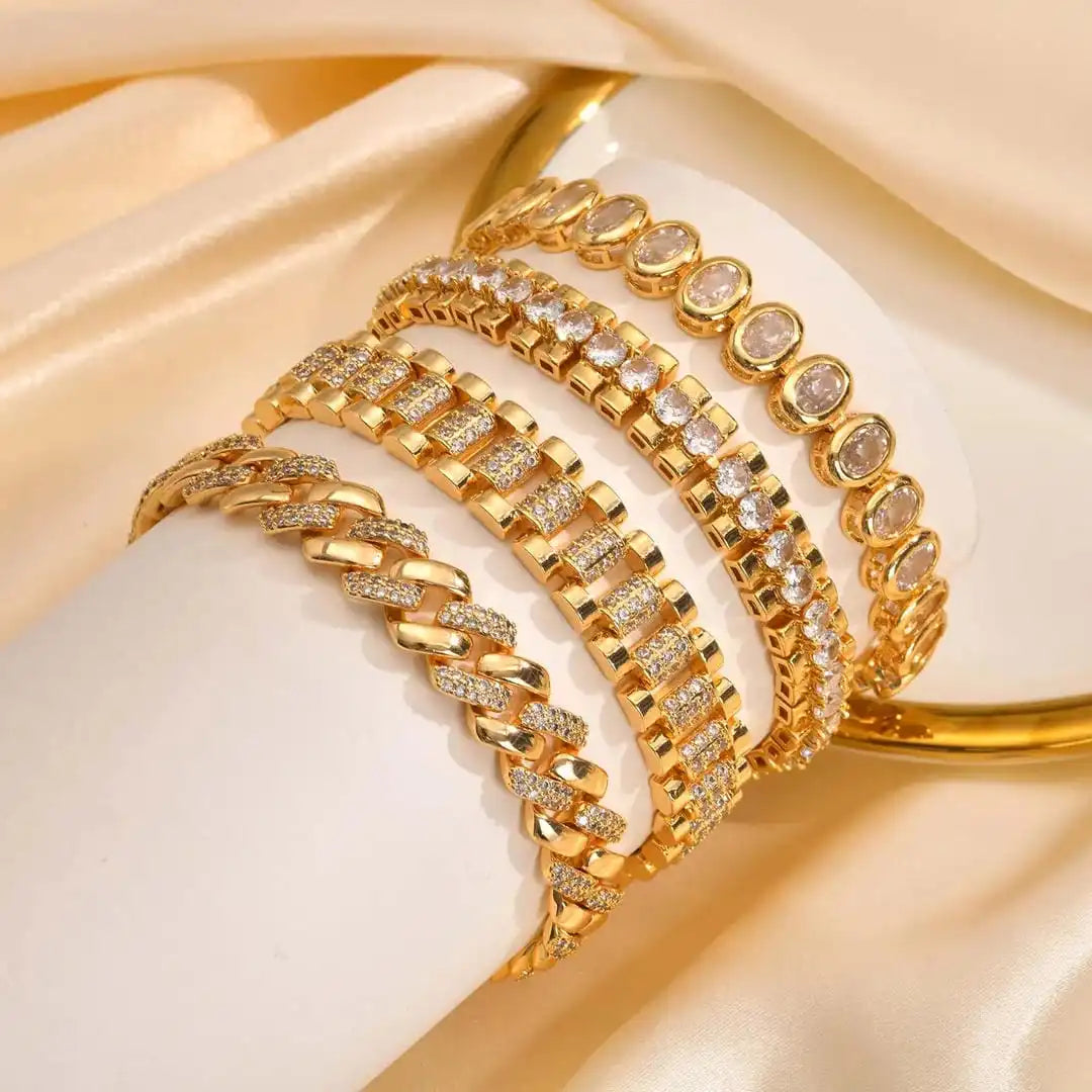 Alison - Gold Sparkle Bracelet Set