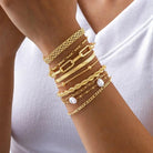 Candace - Gold and Pearl Style Stacking Set