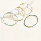 Jill - Turquoise Blue Seed Bead Bracelet Set