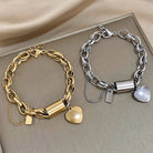 Ginger - Chunky Heart Charm Link Bracelet
