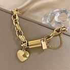 Ginger - Chunky Heart Charm Link Bracelet