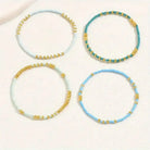 Jill - Turquoise Blue Seed Bead Bracelet Set