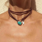 Myra - Wrapped Cord Turquoise Blue Necklace