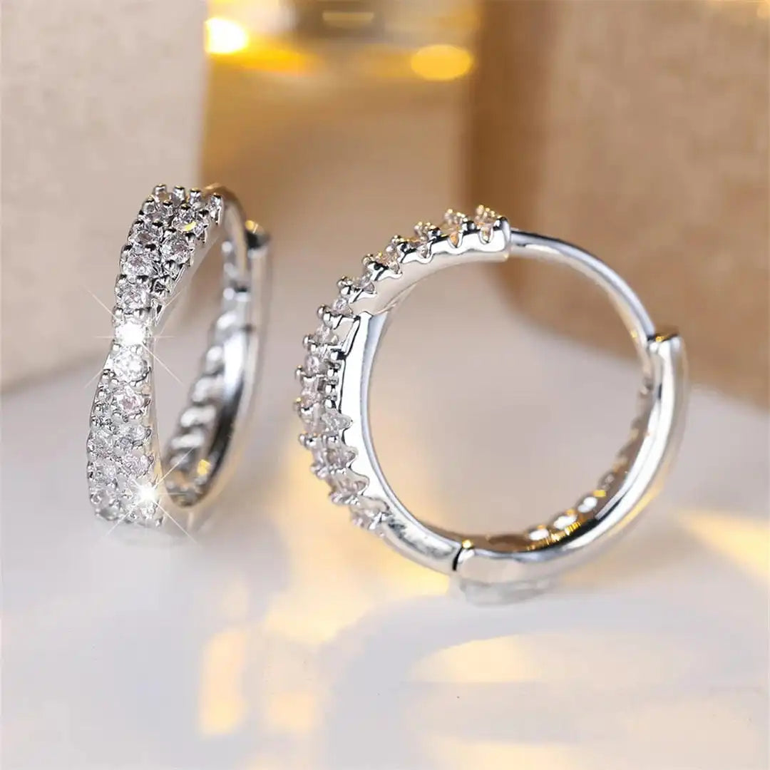 Sandra - Crossed Hoop Earrings