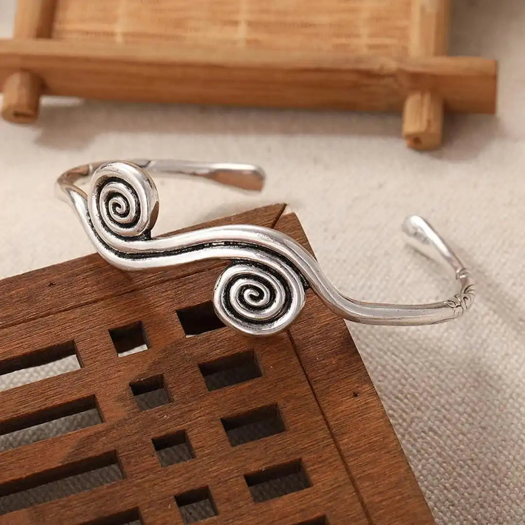 Mona - Double Spiral Cuff Bracelet