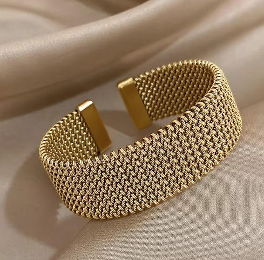 Augusta - Wide Mesh Cuff Bracelet