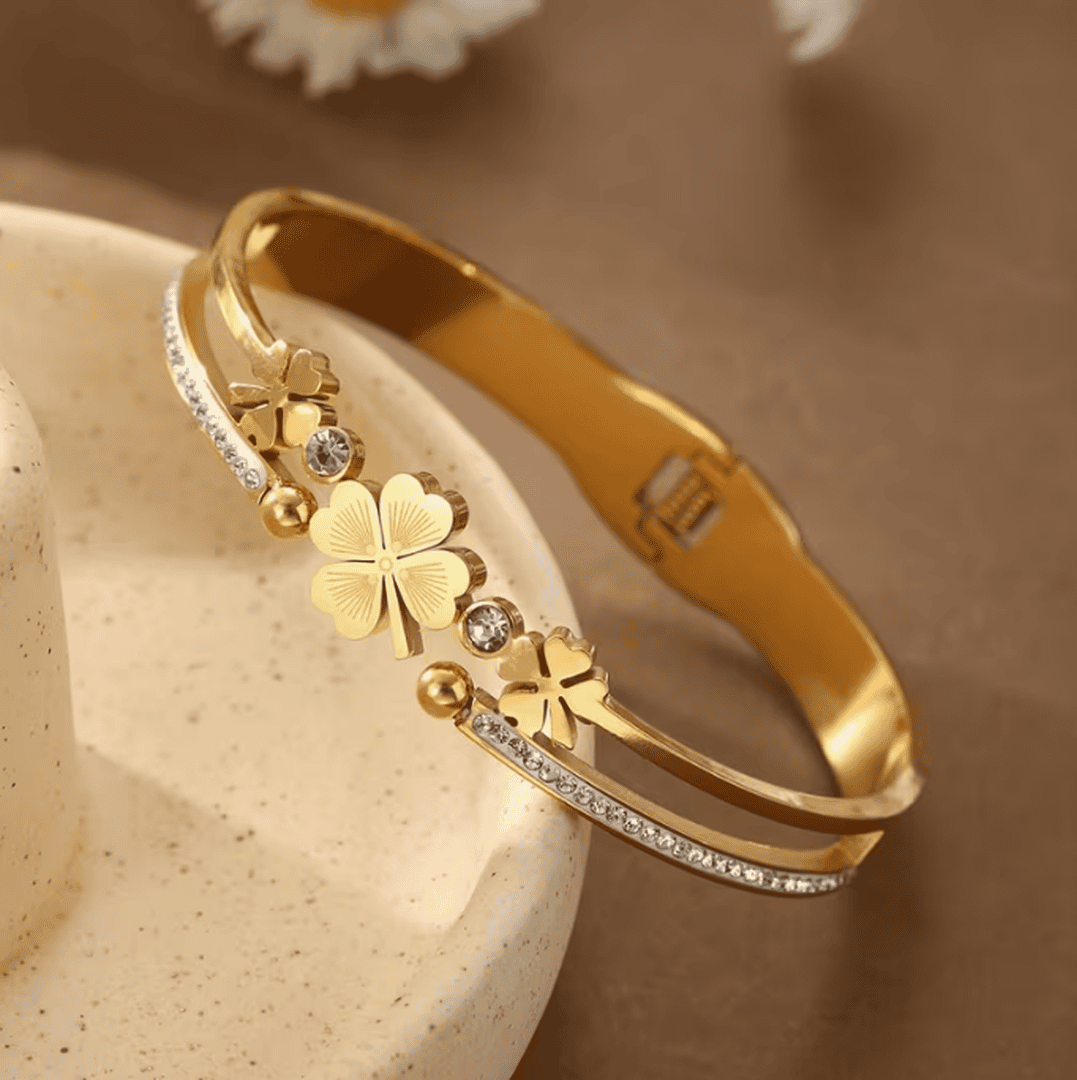 Dana - Flower Bangle Bracelet